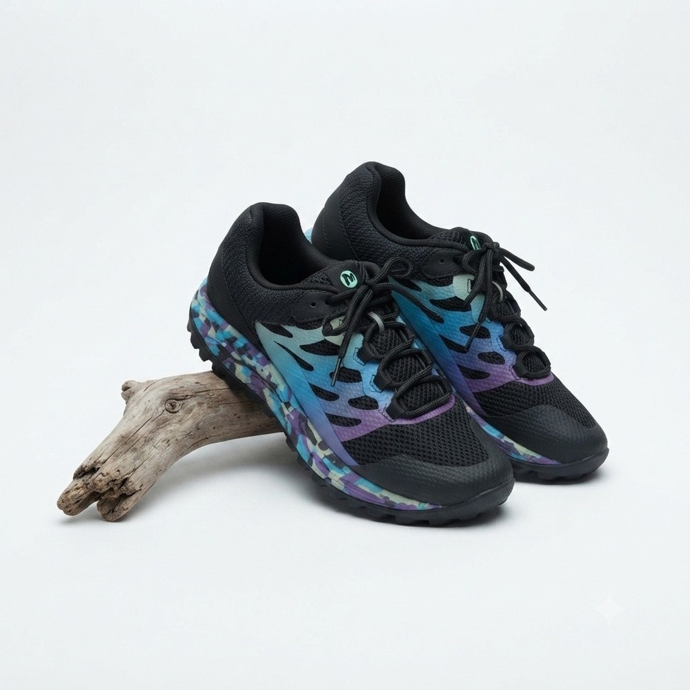 Merrell Antora 2 Rainbow Trail Running Shoes Black Multi Vibram Sneakers Womens